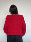[PRE-VENTA] SWEATER LINA ROJO - CHALECO DE ALGODÓN OFF SHOULDER OVERSIZE