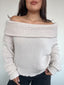 (PRE-VENTA) SWEATER LINA CRUDO - CHALECO DE ALGODÓN OFF SHOULDER OVERSIZE