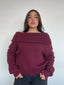 [PRE-VENTA] SWEATER LINA BURDEO - CHALECO DE ALGODÓN OFF SHOULDER OVERSIZE