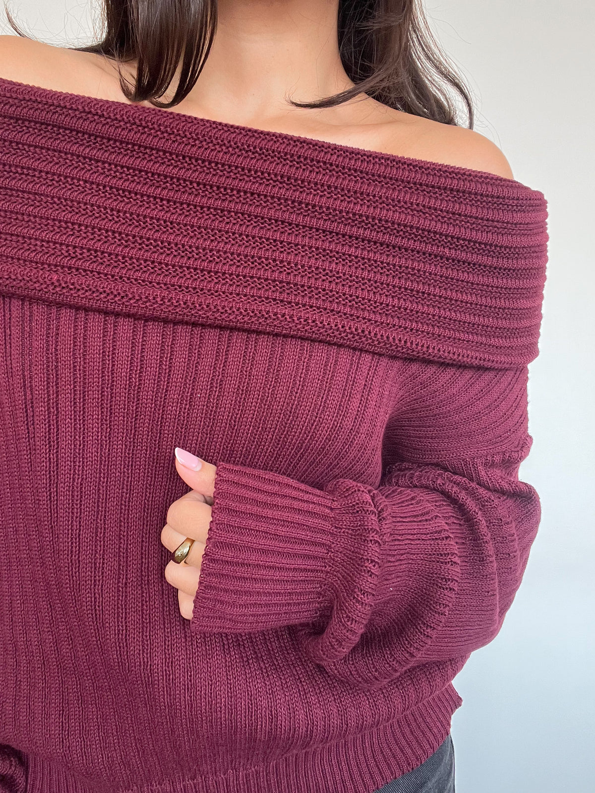 SWEATER LINA BURDEO - CHALECO DE ALGODÓN OFF SHOULDER OVERSIZE