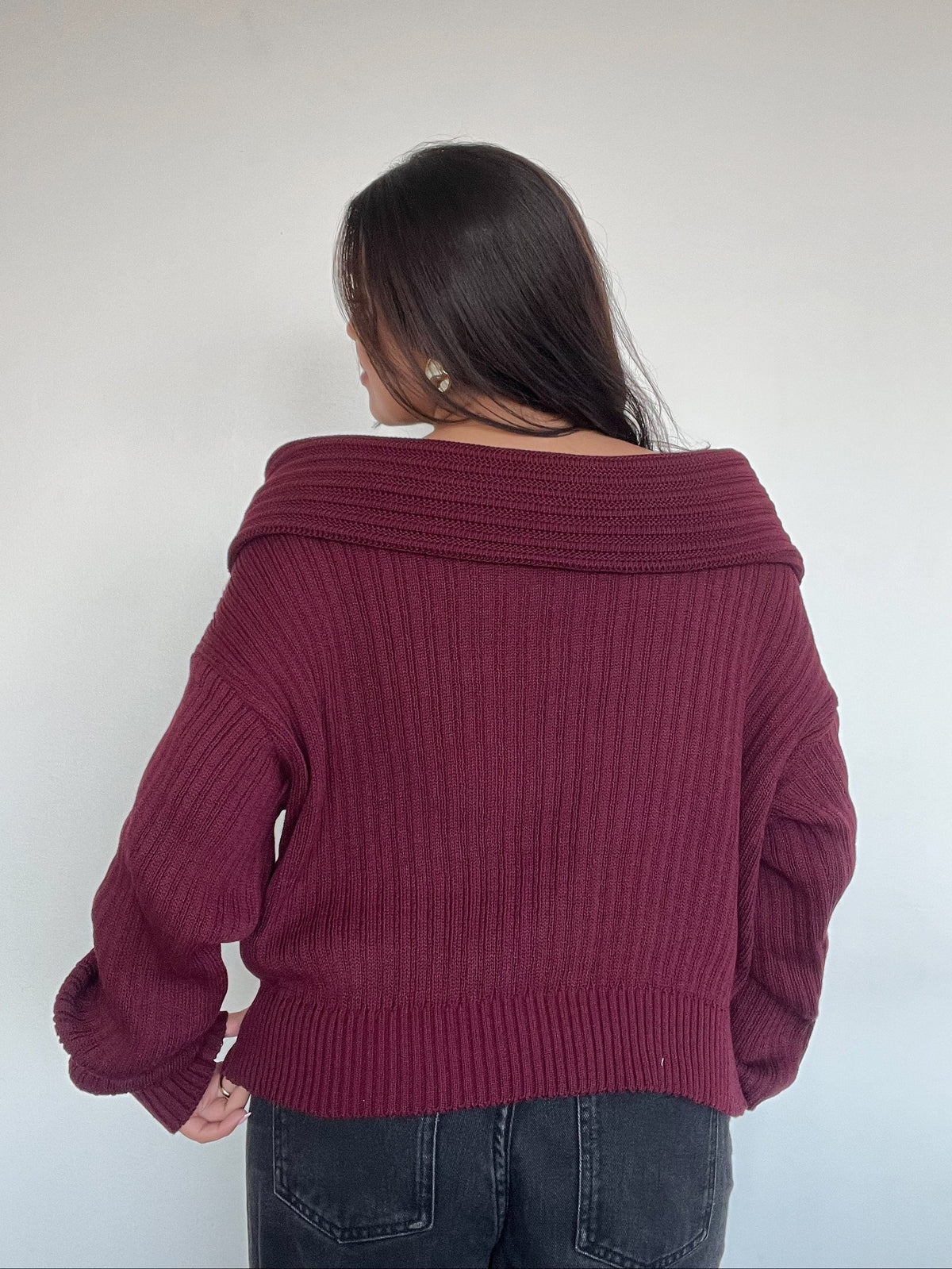 SWEATER LINA BURDEO - CHALECO DE ALGODÓN OFF SHOULDER OVERSIZE
