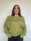 [PRE-VENTA] SWEATER LINA VERDE - CHALECO DE ALGODÓN OFF SHOULDER OVERSIZE