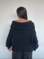[PRE-VENTA] SWEATER LINA NEGRO - CHALECO DE ALGODÓN OFF SHOULDER OVERSIZE