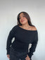 (PRE-VENTA) SWEATER REGINA NEGRO - CHALECO DE ALGODÓN CUELLO ANCHO Y PRETINA ALTA