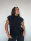 SWEATER HANNAH NEGRO - CHALECO DE ALGODÓN DE CUELLO ALTO