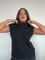 SWEATER HANNAH NEGRO - CHALECO DE ALGODÓN DE CUELLO ALTO