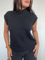 SWEATER HANNAH NEGRO - CHALECO DE ALGODÓN DE CUELLO ALTO