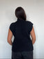 SWEATER HANNAH NEGRO - CHALECO DE ALGODÓN DE CUELLO ALTO