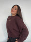 (PRE-VENTA) SWEATER KADENCLUB CAFÉ - CHALECO DE ALGODÓN OVERSIZE BORDADO