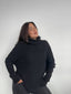 SWEATER CELINE NEGRO - CHALECO DE ALGODÓN TIPO PONCHO CON MANGAS