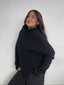 SWEATER CELINE NEGRO - CHALECO DE ALGODÓN TIPO PONCHO CON MANGAS