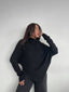 SWEATER CELINE NEGRO - CHALECO DE ALGODÓN TIPO PONCHO CON MANGAS