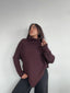 (PRE-VENTA) SWEATER CELINE CAFÉ - CHALECO DE ALGODÓN TIPO PONCHO CON MANGAS