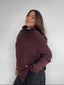 (PRE-VENTA) SWEATER CELINE CAFÉ - CHALECO DE ALGODÓN TIPO PONCHO CON MANGAS