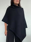 SWEATER CHARLOTTE NEGRO - PONCHO ASIMÉTRICO MANTA DE ALGODÓN