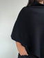 SWEATER CHARLOTTE NEGRO - PONCHO ASIMÉTRICO MANTA DE ALGODÓN