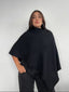 SWEATER CHARLOTTE NEGRO - PONCHO ASIMÉTRICO MANTA DE ALGODÓN