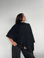 SWEATER CHARLOTTE NEGRO - PONCHO ASIMÉTRICO MANTA DE ALGODÓN