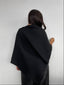 SWEATER CHARLOTTE NEGRO - PONCHO ASIMÉTRICO MANTA DE ALGODÓN