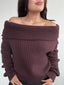 [PRE-VENTA] SWEATER LINA CAFÉ - CHALECO DE ALGODÓN OFF SHOULDER OVERSIZE