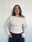 [PRE-VENTA] SWEATER REGINA CRUDO - CHALECO DE ALGODÓN CUELLO ANCHO Y PRETINA ALTA