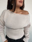(PRE-VENTA) SWEATER REGINA CRUDO - CHALECO DE ALGODÓN CUELLO ANCHO Y PRETINA ALTA