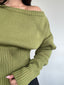 SWEATER REGINA VERDE - CHALECO DE ALGODÓN CUELLO ANCHO Y PRETINA ALTA