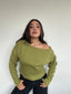 SWEATER REGINA VERDE - CHALECO DE ALGODÓN CUELLO ANCHO Y PRETINA ALTA