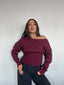 (PRE-VENTA) SWEATER REGINA BURDEO - CHALECO DE ALGODÓN CUELLO ANCHO Y PRETINA ALTA