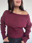 (PRE-VENTA) SWEATER REGINA BURDEO - CHALECO DE ALGODÓN CUELLO ANCHO Y PRETINA ALTA