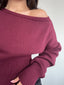 (PRE-VENTA) SWEATER REGINA BURDEO - CHALECO DE ALGODÓN CUELLO ANCHO Y PRETINA ALTA