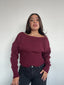 (PRE-VENTA) SWEATER REGINA BURDEO - CHALECO DE ALGODÓN CUELLO ANCHO Y PRETINA ALTA
