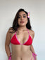 TOP DE BIKINI TULUM ROJO ROSADO TRIANGULO AJUSTABLE