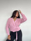 (PRE-VENTA) SWEATER KIMMIE ROSADO - CHALECO DE ALGODÓN CRUZADO CON AMARRAS