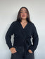 [PRE-VENTA] SWEATER KIMMIE NEGRO - CHALECO DE ALGODÓN CRUZADO CON AMARRAS