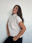 SWEATER HANNAH CRUDO - CHALECO DE ALGODÓN DE CUELLO ALTO
