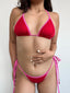 TOP DE BIKINI TULUM ROJO ROSADO TRIANGULO AJUSTABLE