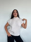 SWEATER HANNAH CRUDO - CHALECO DE ALGODÓN DE CUELLO ALTO