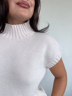 SWEATER HANNAH CRUDO - CHALECO DE ALGODÓN DE CUELLO ALTO