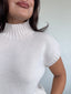 SWEATER HANNAH CRUDO - CHALECO DE ALGODÓN DE CUELLO ALTO
