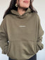 POLERÓN HOODIE VERDE - OVERSIZE CON GORRO LOGO Y ESPALDA BORDADO