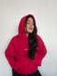 POLERÓN HOODIE ROJO - OVERSIZE CON GORRO LOGO Y ESPALDA BORDADO