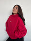 POLERÓN HOODIE ROJO - OVERSIZE CON GORRO LOGO Y ESPALDA BORDADO