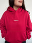 POLERÓN HOODIE ROJO - OVERSIZE CON GORRO LOGO Y ESPALDA BORDADO
