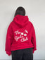 POLERÓN HOODIE ROJO - OVERSIZE CON GORRO LOGO Y ESPALDA BORDADO