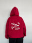 POLERÓN HOODIE ROJO - OVERSIZE CON GORRO LOGO Y ESPALDA BORDADO