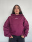 POLERÓN HOODIE BURDEO - OVERSIZE CON GORRO LOGO Y ESPALDA BORDADO