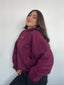 POLERÓN HOODIE BURDEO - OVERSIZE CON GORRO LOGO Y ESPALDA BORDADO
