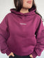 POLERÓN HOODIE BURDEO - OVERSIZE CON GORRO LOGO Y ESPALDA BORDADO
