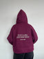 POLERÓN HOODIE BURDEO - OVERSIZE CON GORRO LOGO Y ESPALDA BORDADO